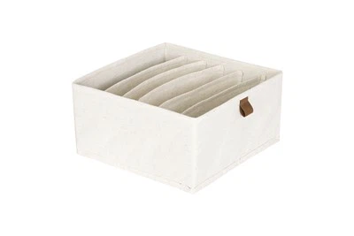 コットンとポリエステルの複合収納ボックス。コンパートメント一体型オーガナイザー